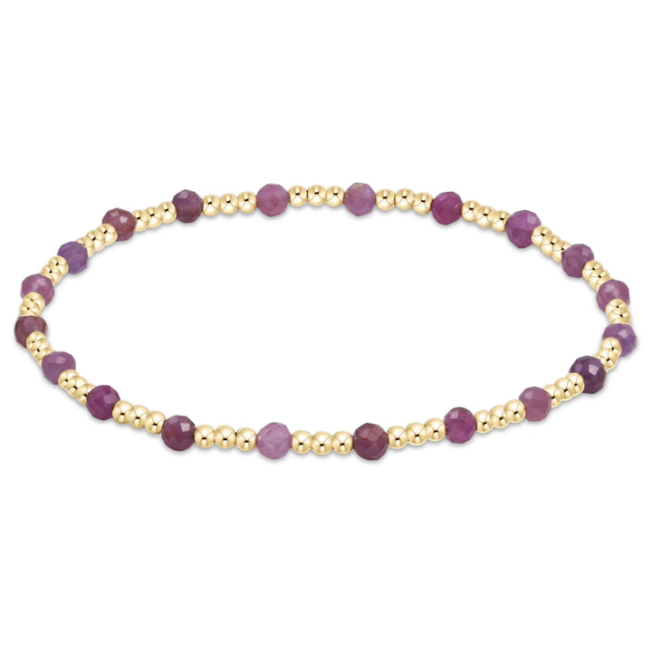 egirl Gemstone Gold Sincerity Pattern 3mm Bead Bracelet