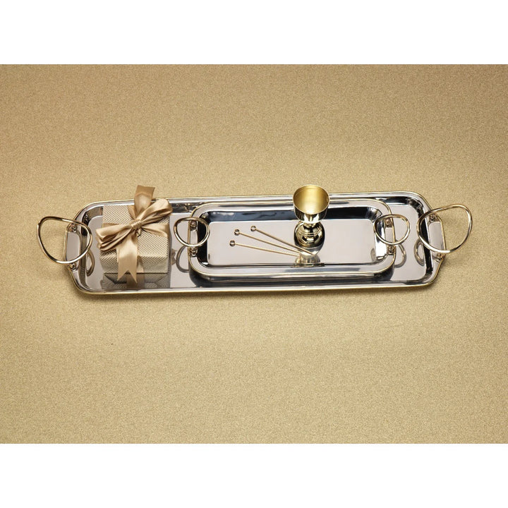 Zodax Polished Nickel and Gold Precious Tray