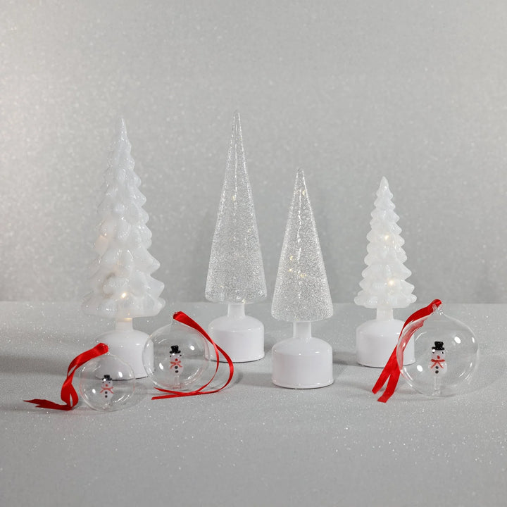 Zodax White Sugar Bead LED Rotating Tree