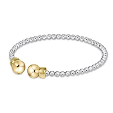 ENewton Classic Sterling Mixed Metal 2mm Bead Cuff - Gold