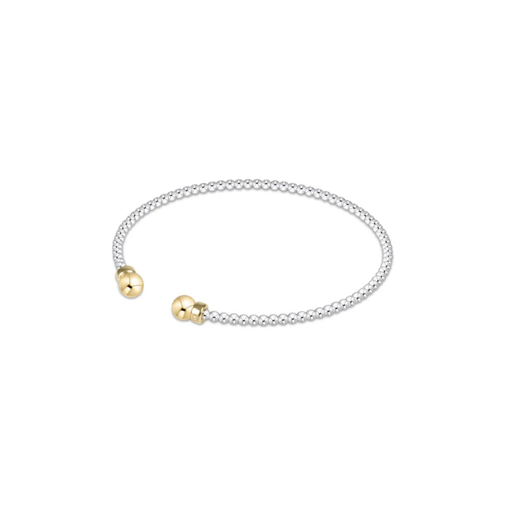 ENewton Classic Sterling Mixed Metal 2mm Bead Cuff - Gold