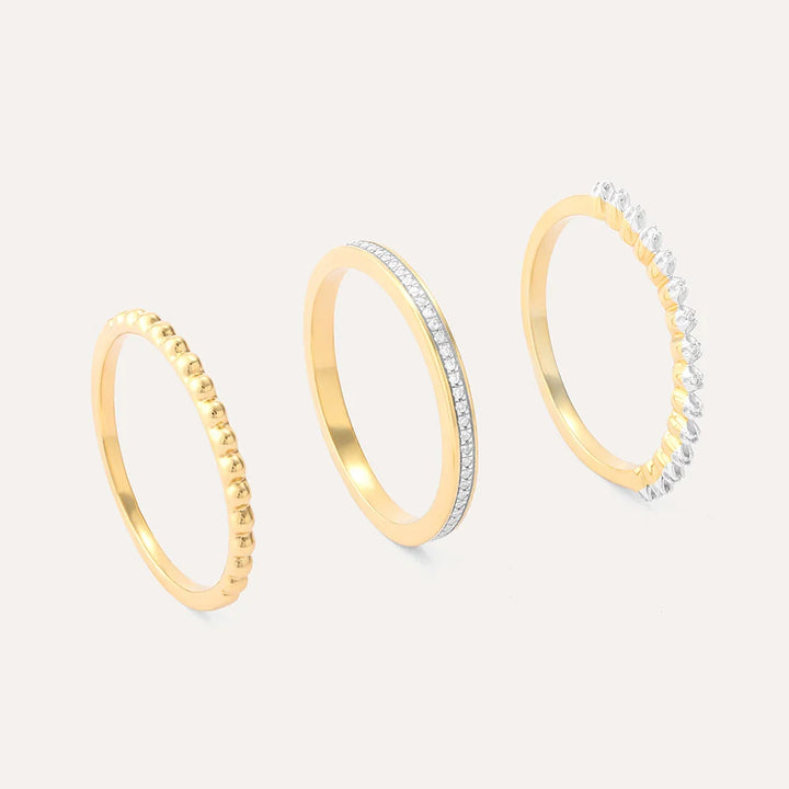 Ella Stein Diamonds And Bubbles Of Gold Stackable Ring