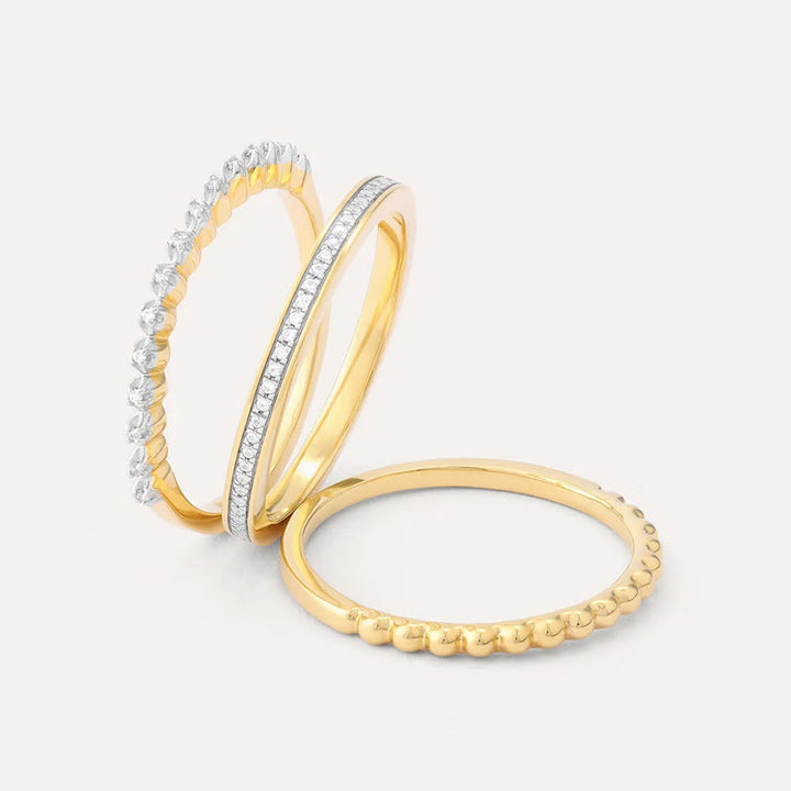 Ella Stein Diamonds And Bubbles Of Gold Stackable Ring