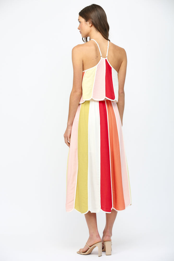 Sorbet Stripe Midi Skirt
