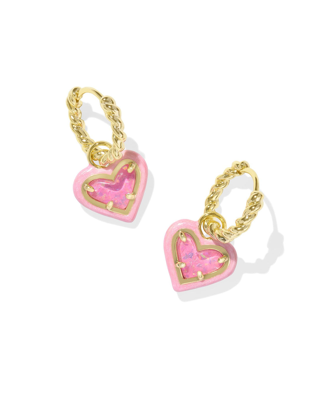 Kendra Scott Ari Heart Gold Enamel Frame Huggie Earrings - Gold