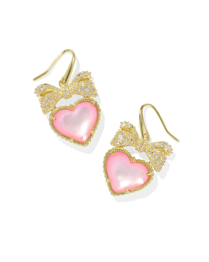 Haisley Heart Drop Earrings - Gold