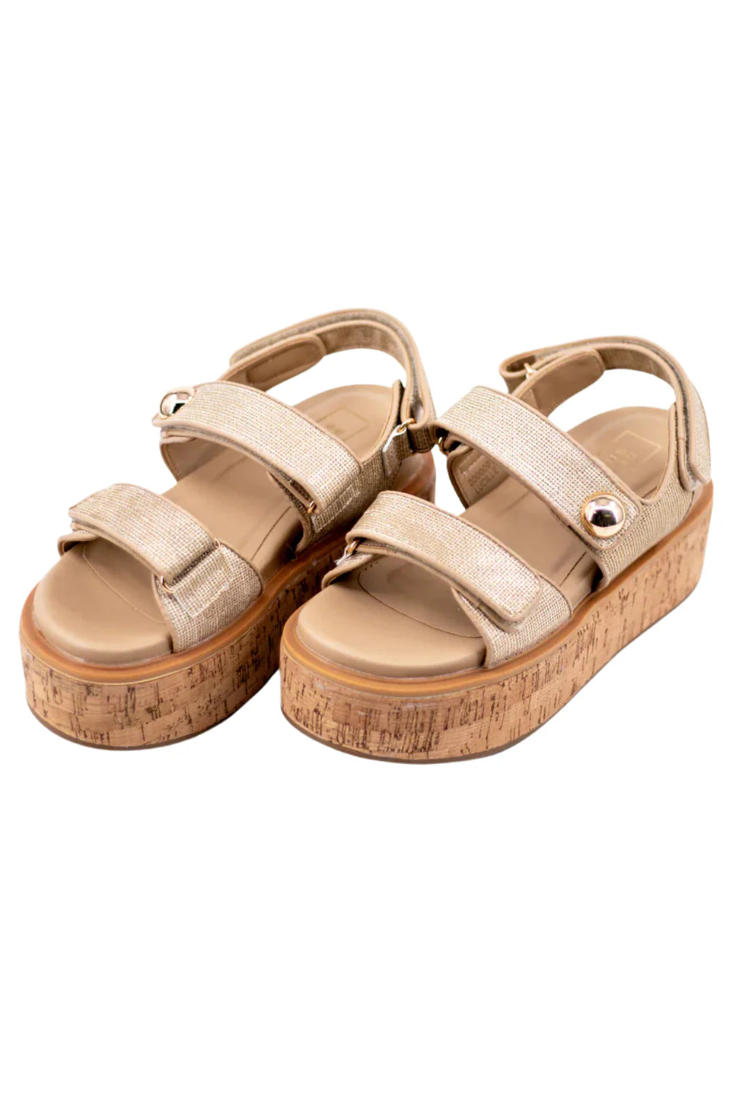 Lucille Platform Gold Woven Sandal