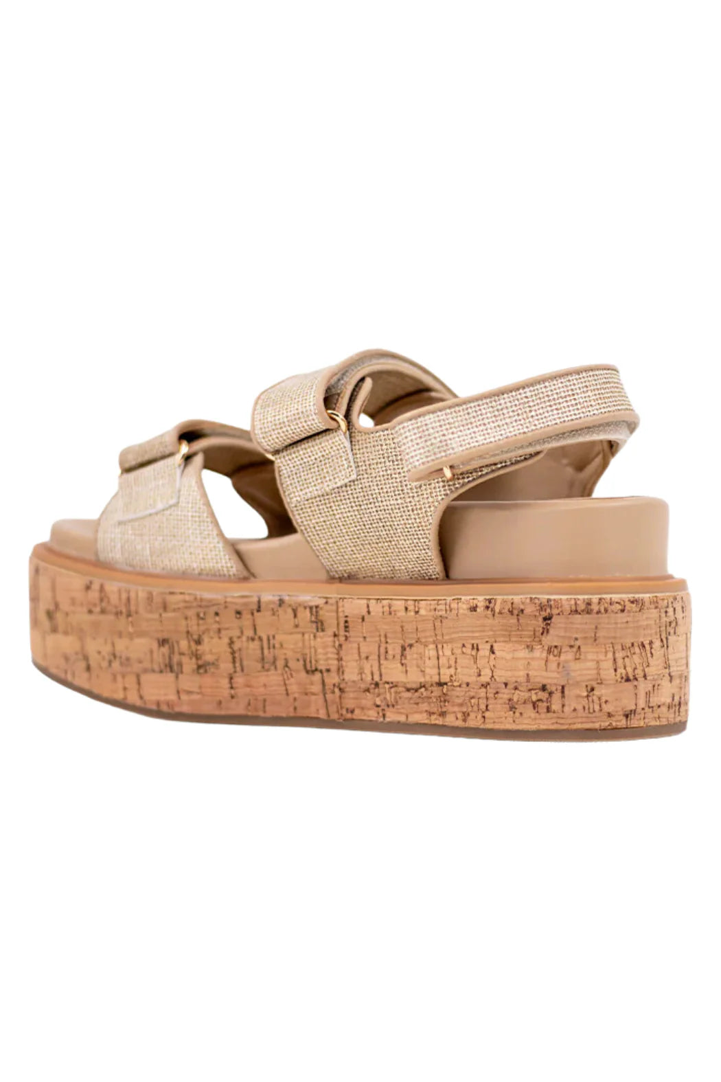 Lucille Platform Gold Woven Sandal