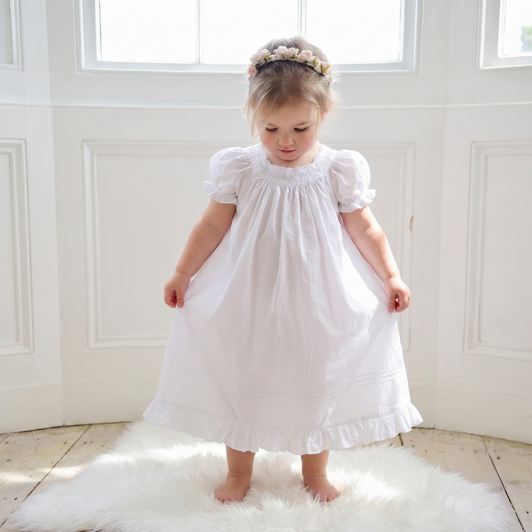 Clementine Embroidered Short Sleeve Dress