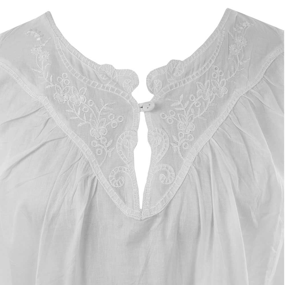 Emily White Sleeveless Nightdress