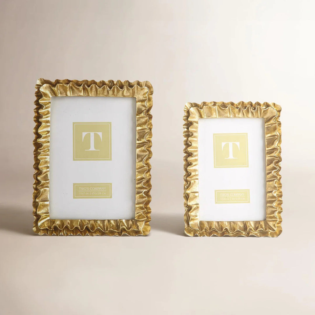 Two’s Company Gold Ruffles Frame