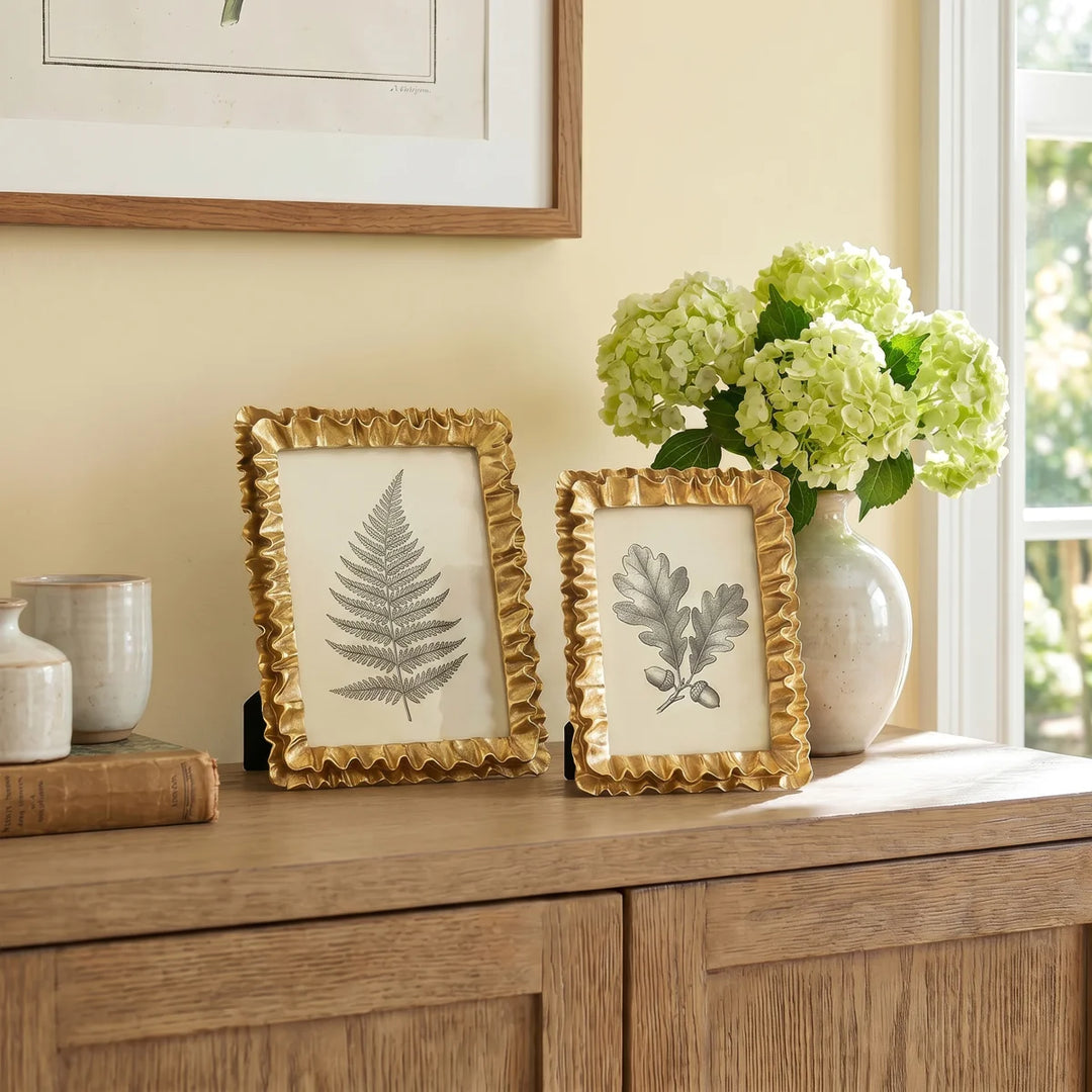Two’s Company Gold Ruffles Frame