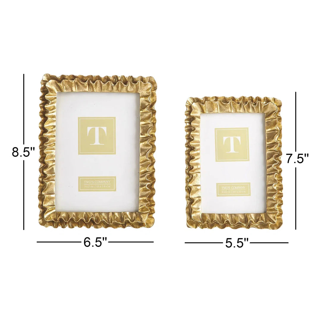 Two’s Company Gold Ruffles Frame