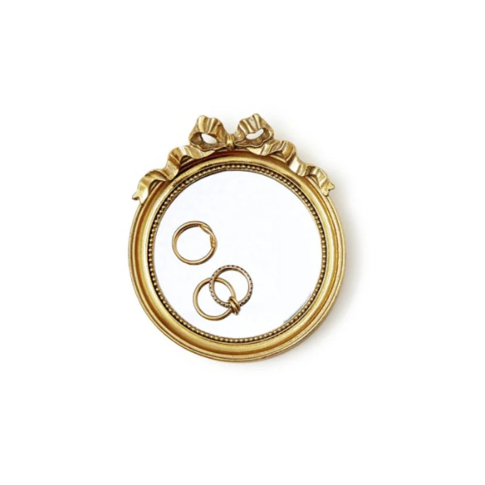 Two’s Company Round Mirror Trinket Tray
