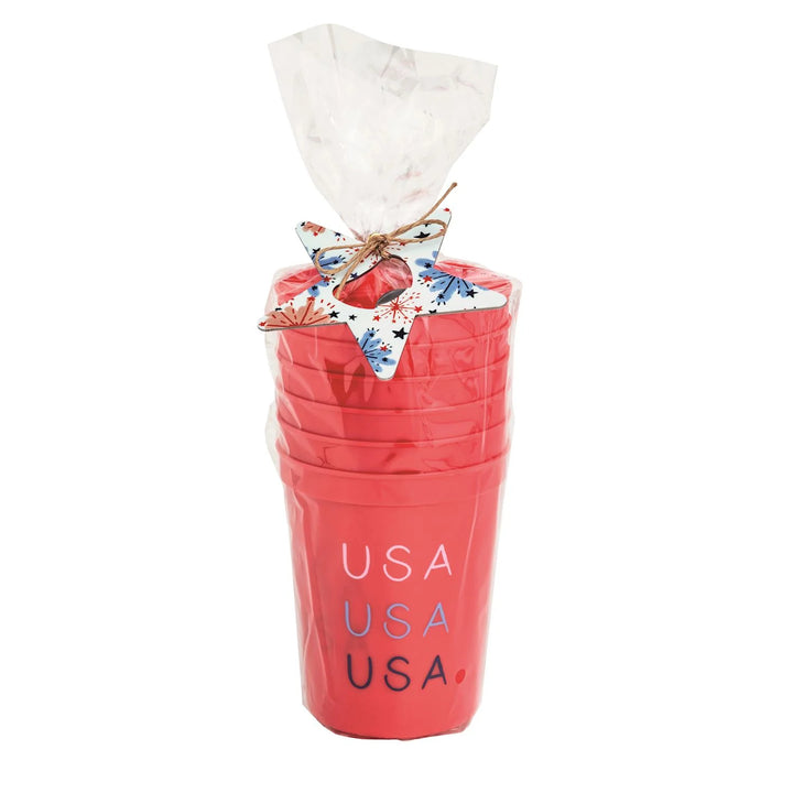 Mud Pie Red Americana Party Cup Set