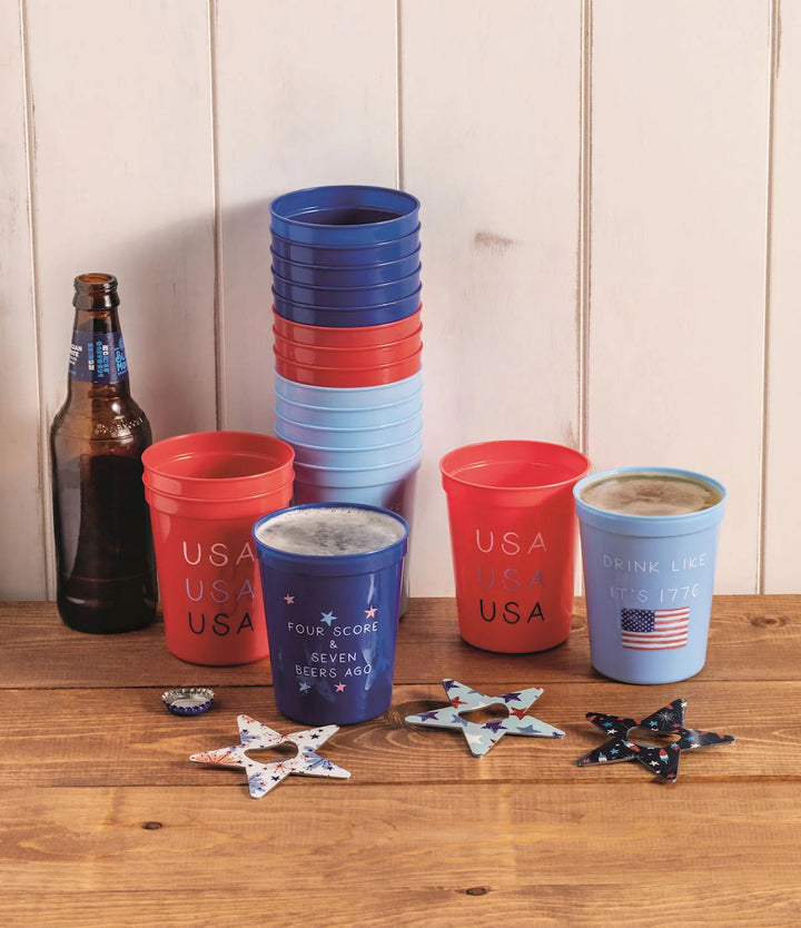 Mud Pie Red Americana Party Cup Set