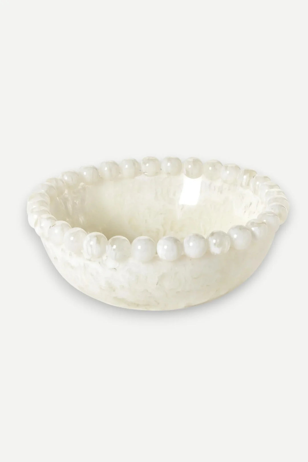 MODERN POP WHITE BEADED RIM BOWL (FOOD SAFE AND DISHWASHER SAFE) - RESIN