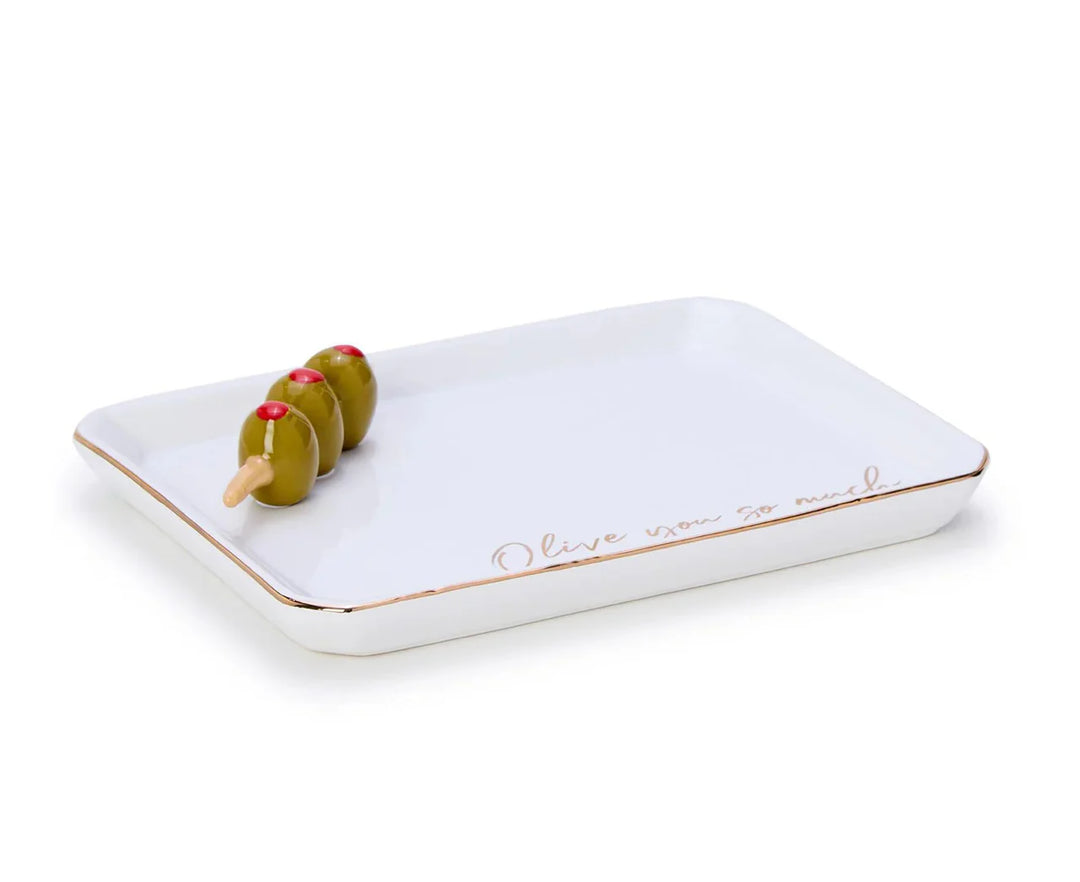 Icon Trinket Tray with Saying in a Gift Box (Olive You So Much)