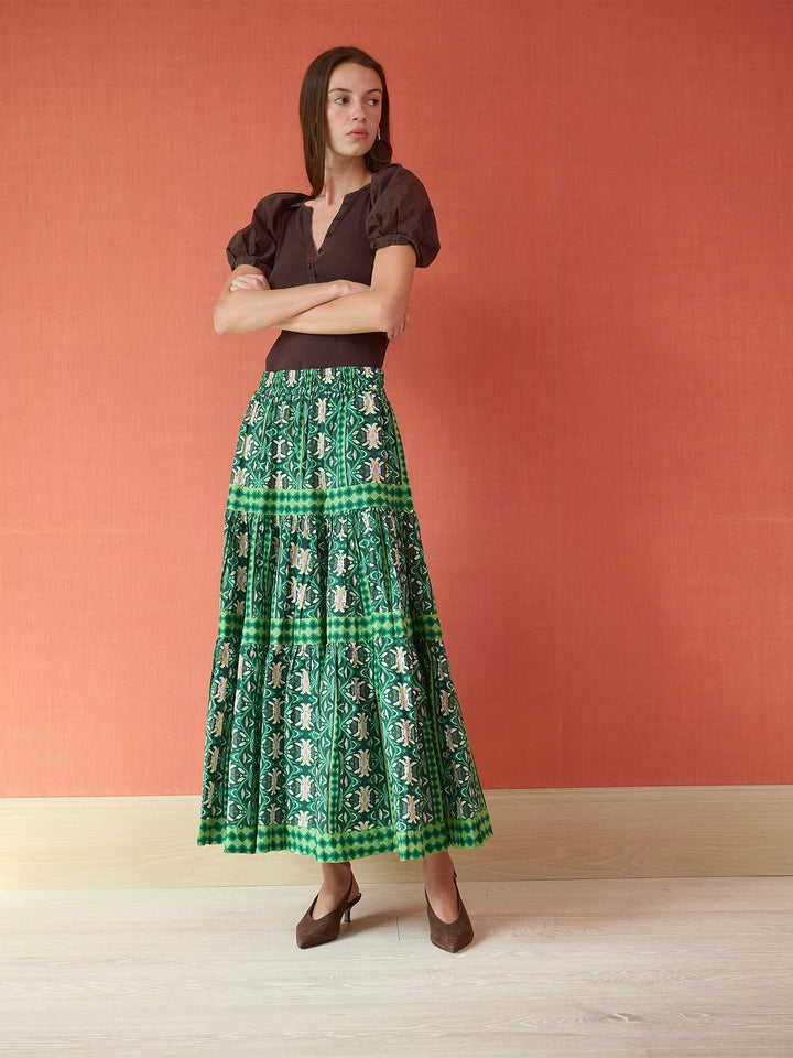 Garland Green Tiered Maxi Skirt