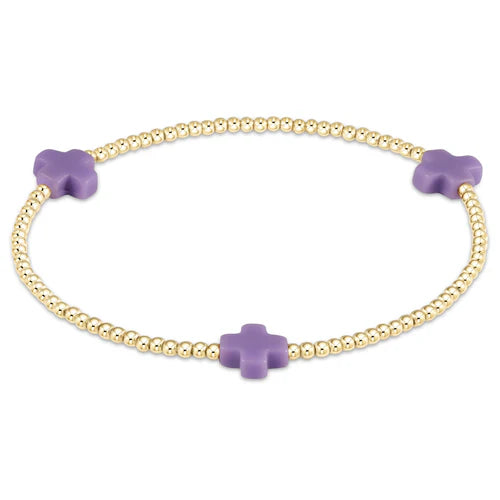 Enewton Signature Cross Gold Pattern 2mm Bead Bracelet