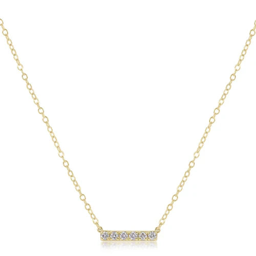 Enewton 14kt gold and diamond significance bar necklace - Six