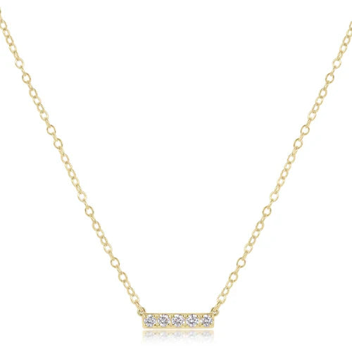 Enewton 14kt gold and diamond significance bar necklace - Five