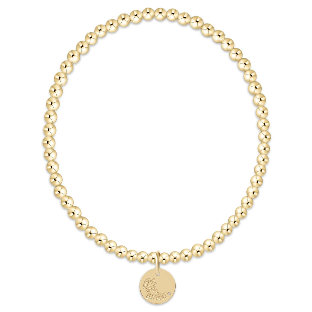 Enewton Ecollegiate Classic Gold 3MM Bracelet - Ole Miss