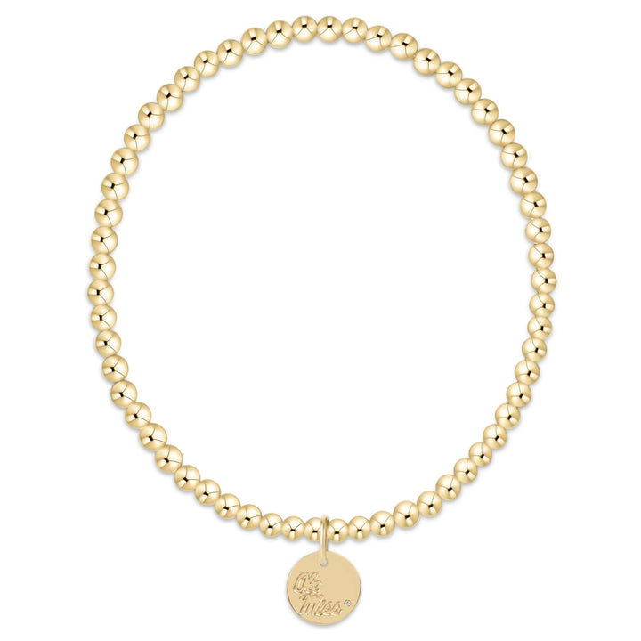 Enewton Ecollegiate Classic Gold 3MM Bracelet - Ole Miss
