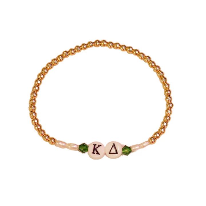 Sorority Greek Letter Ball Beaded Bracelet