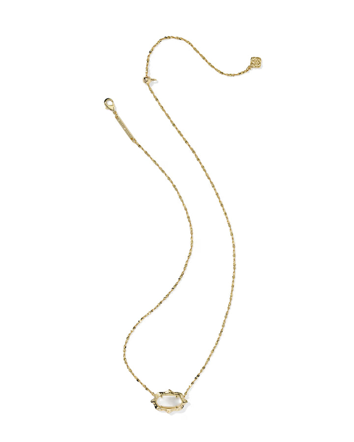 Elisa Scallop Frame Gold Short Pendant Necklace