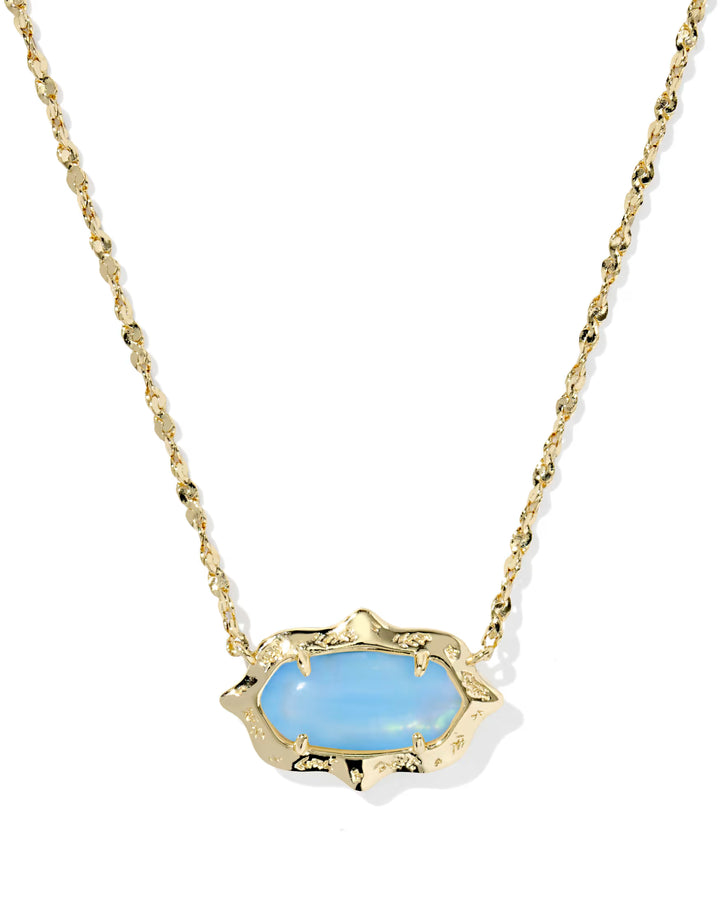 Elisa Scallop Frame Gold Short Pendant Necklace