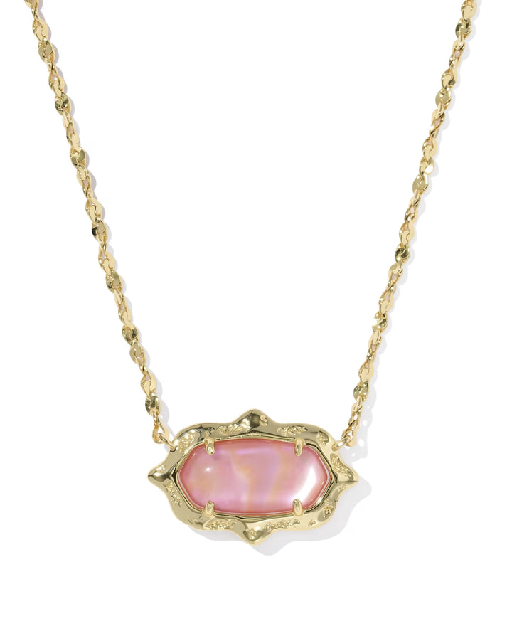 Elisa Scallop Frame Gold Short Pendant Necklace