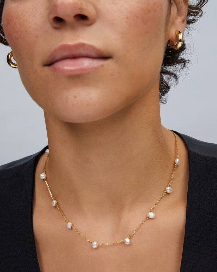 Leighton Gold Pearl Strand Necklace in Freshwater Pearls