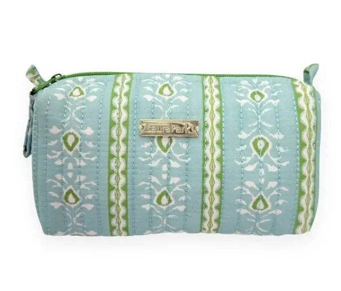 Laura Park Rosemary Stripe Blue Signature Small Cosmetic Bag