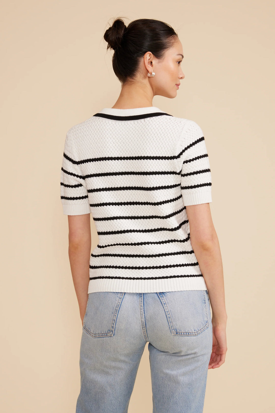 Davey Stripe Top - White Black