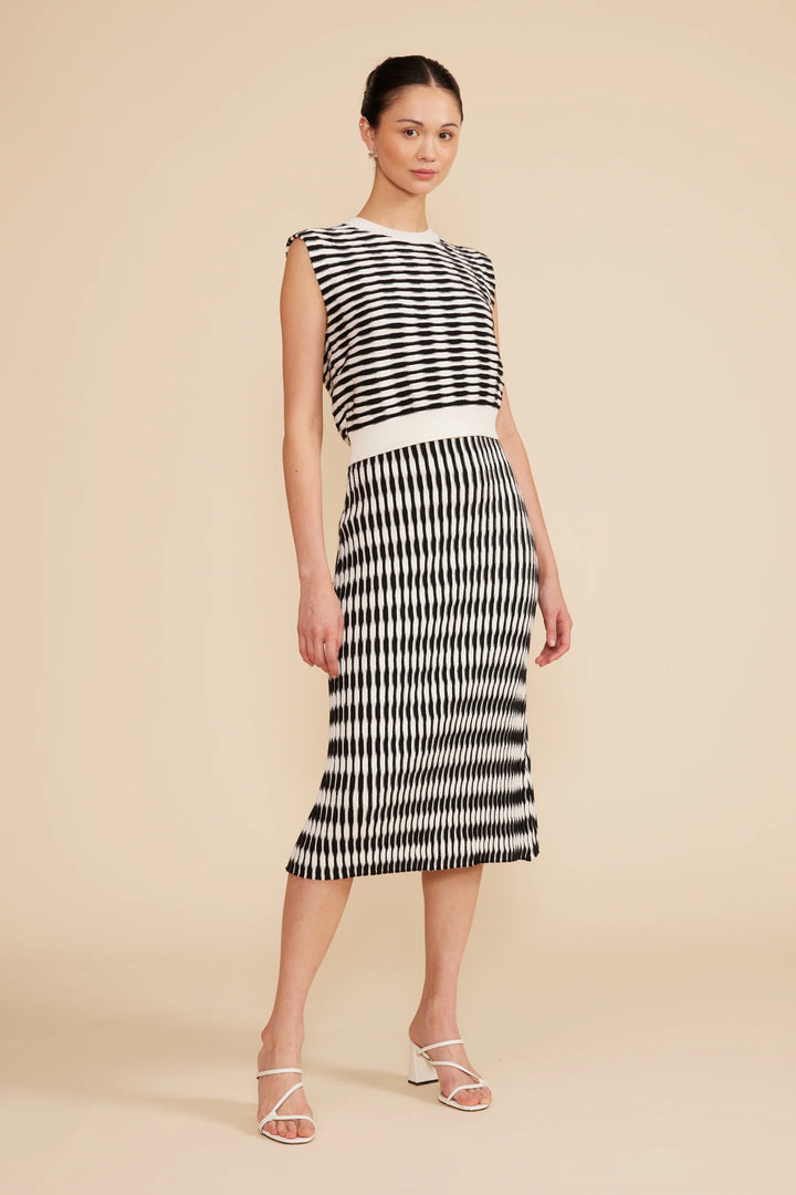 Hampton Knit Top - Black White