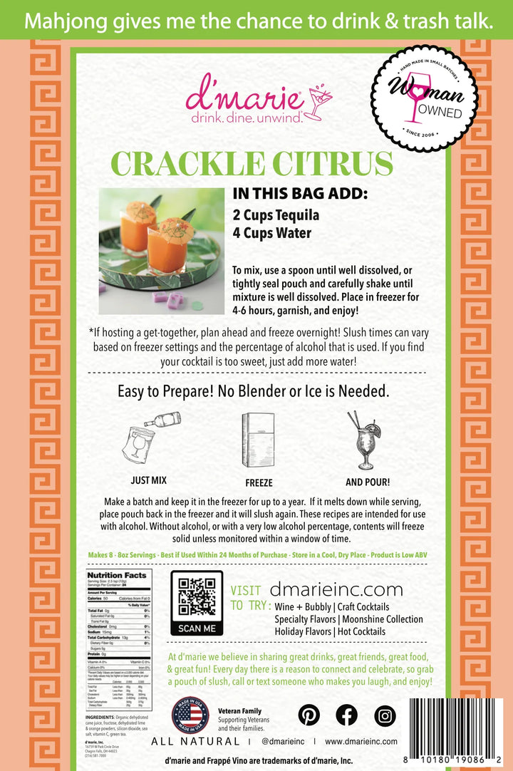 Crackle Citrus Mahjong Cocktail - Ready-To-Freeze Cocktail Mix
