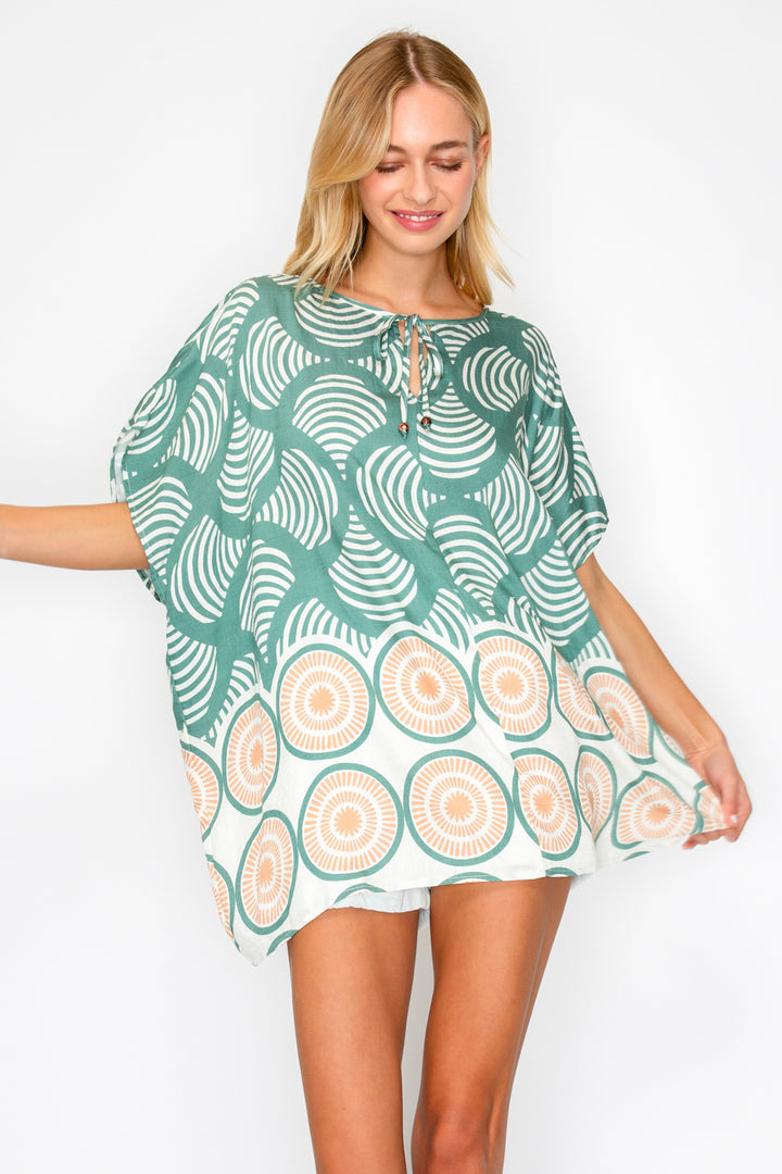 OLIVE SHELL TUNIC TOP