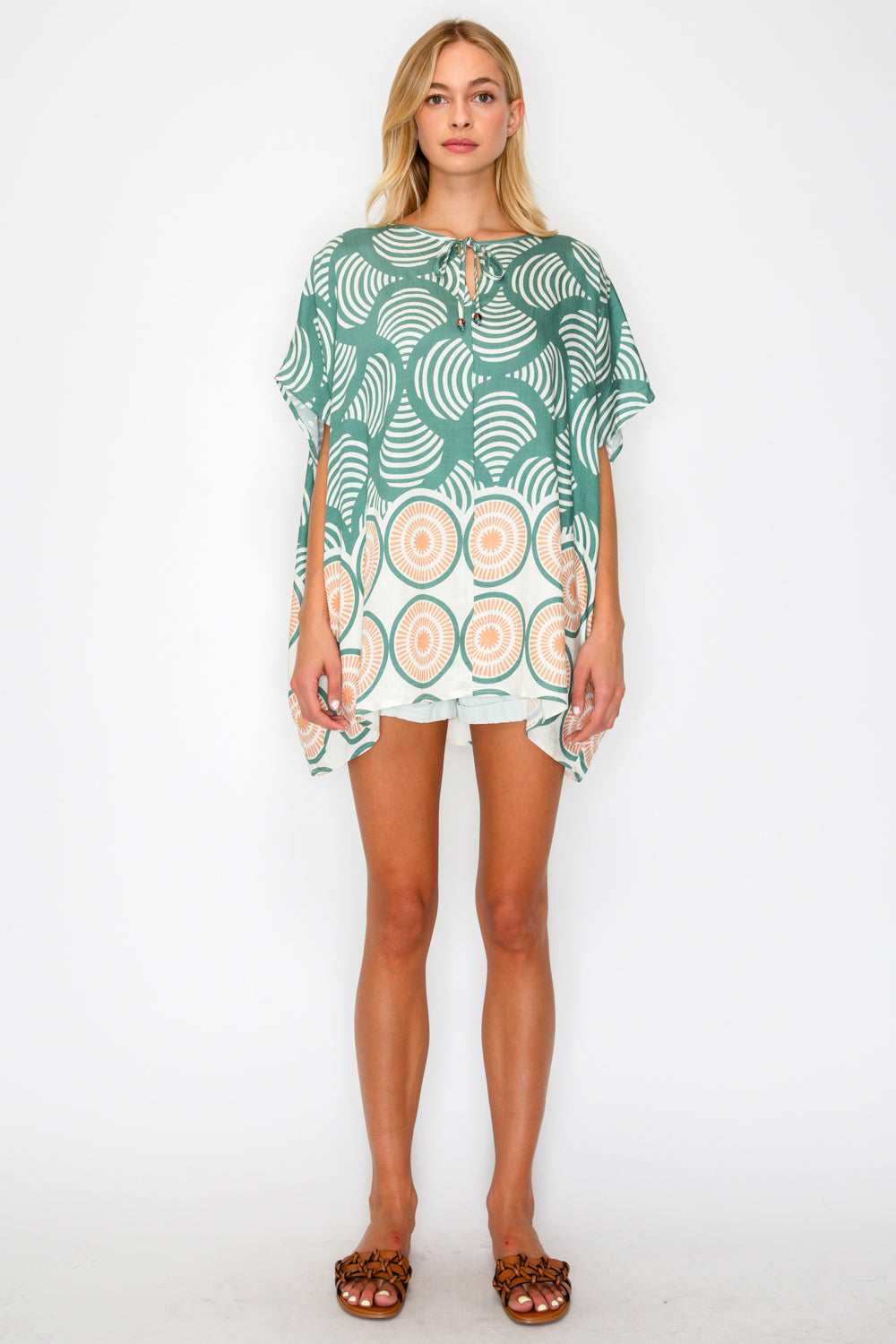 OLIVE SHELL TUNIC TOP