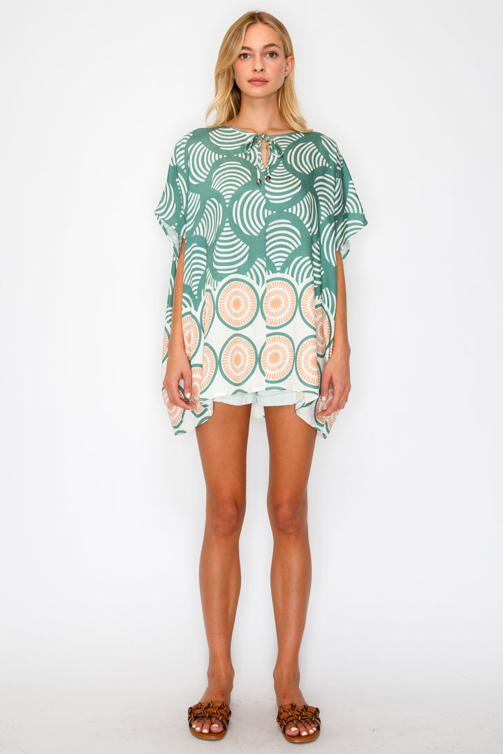OLIVE SHELL TUNIC TOP