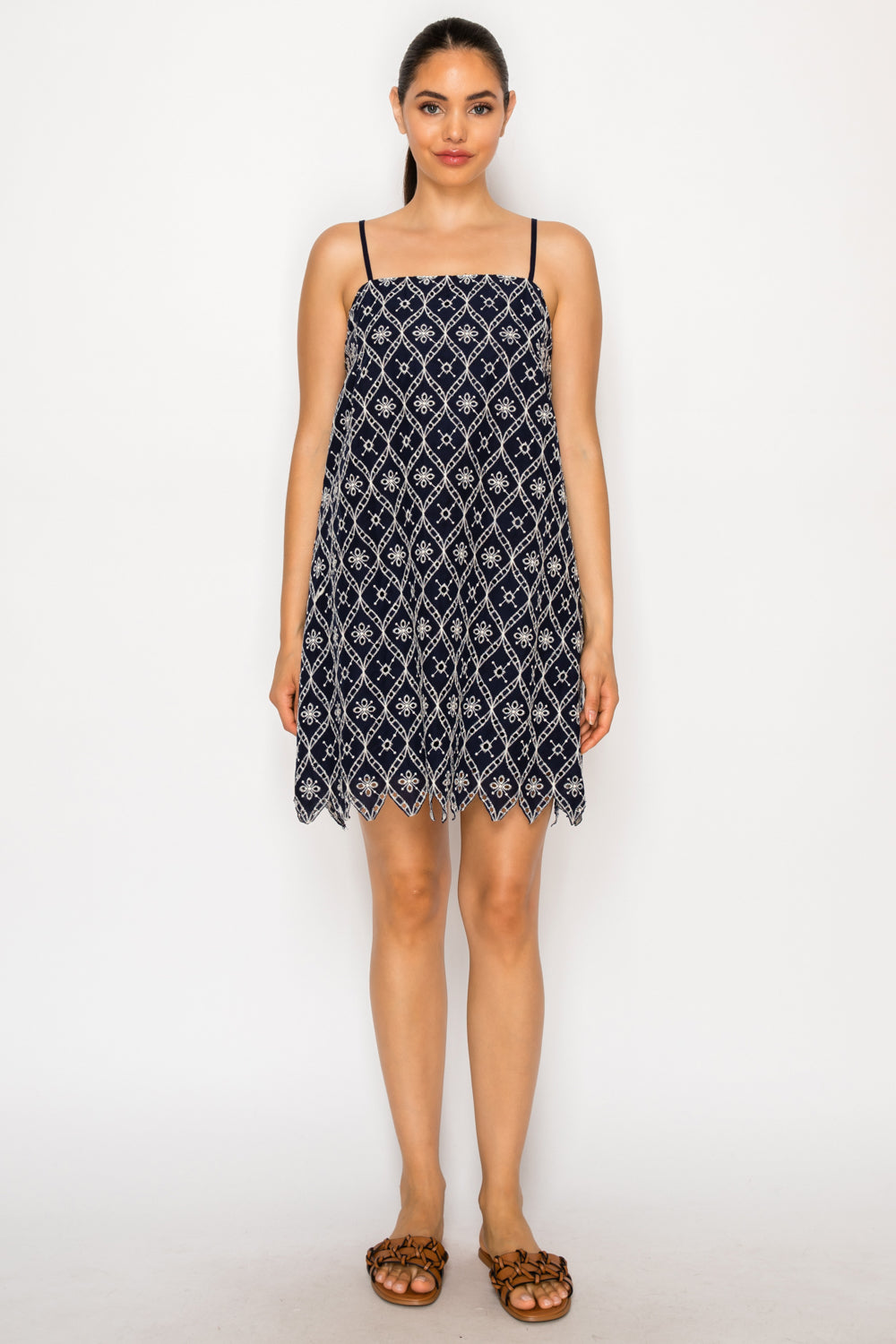 SELENE'S EMBROIDERY MINI DRESS