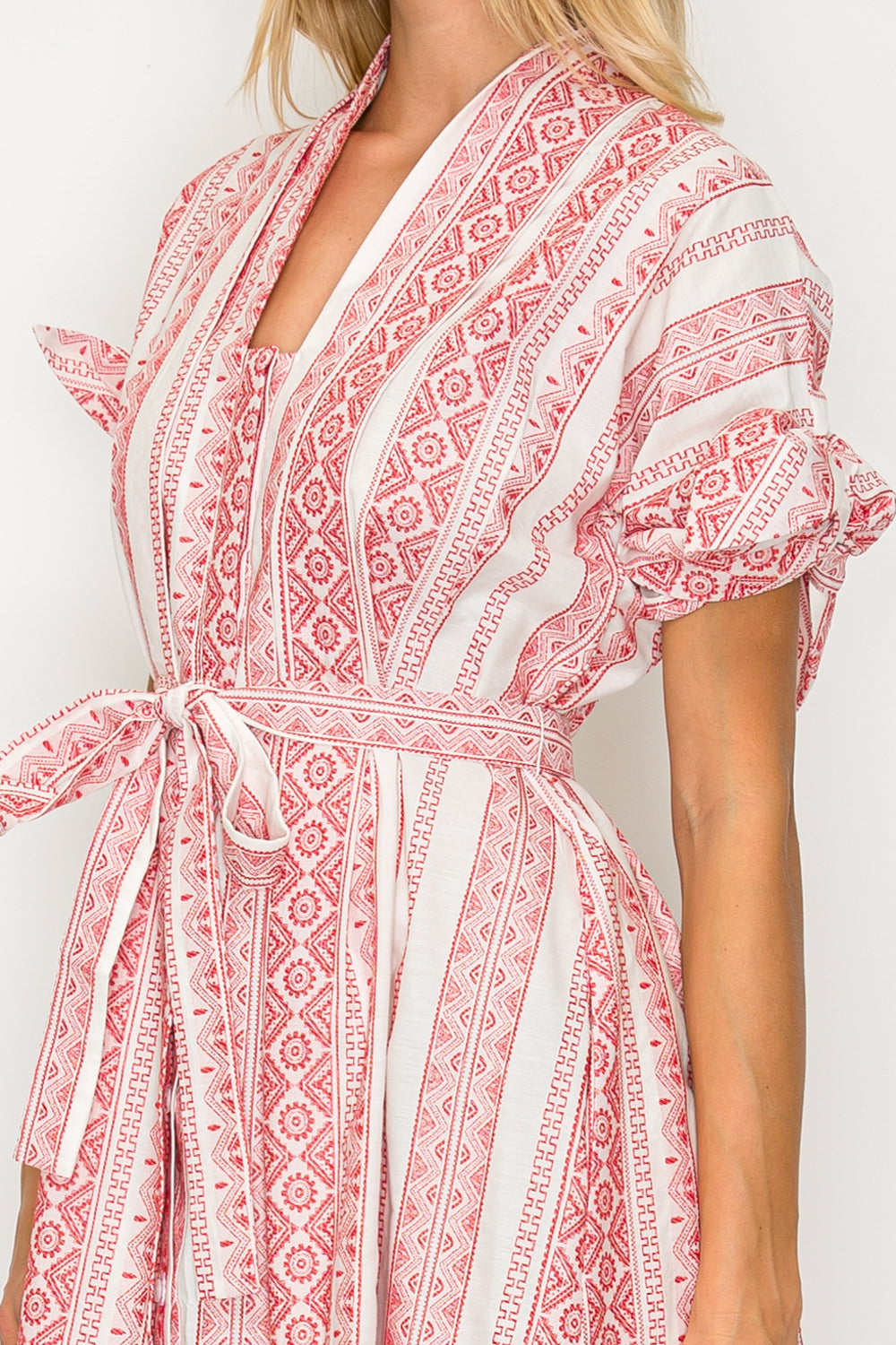 CRIMSON WEAVE SHIRT MIDI DRESS