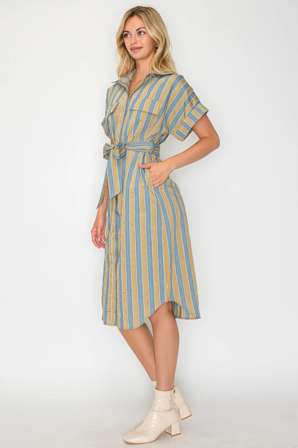 Hazel Fall Stripe Midi Dress