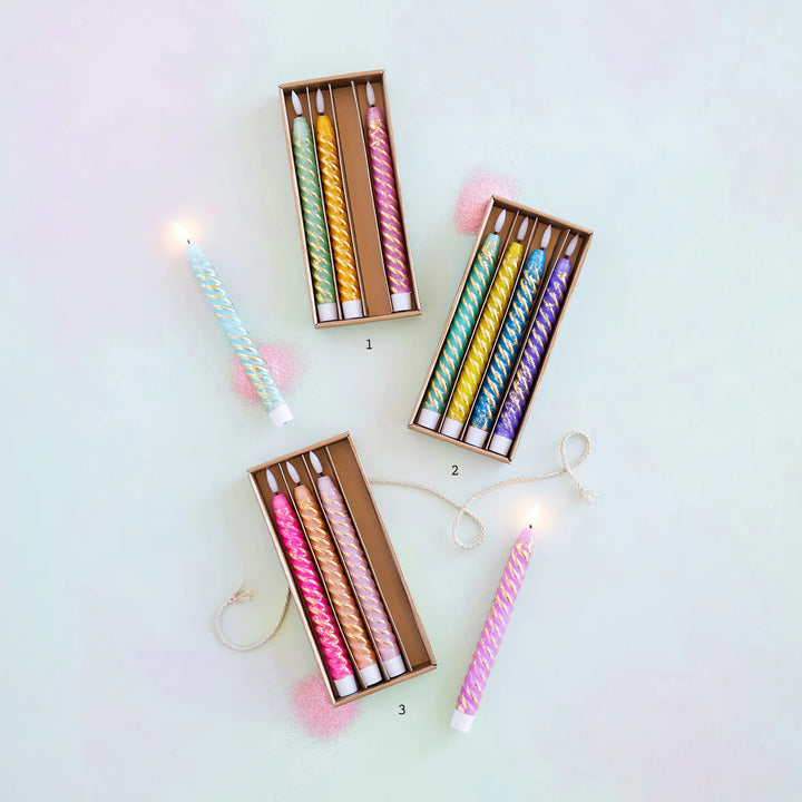 Rainbow Taper Flicker Candle