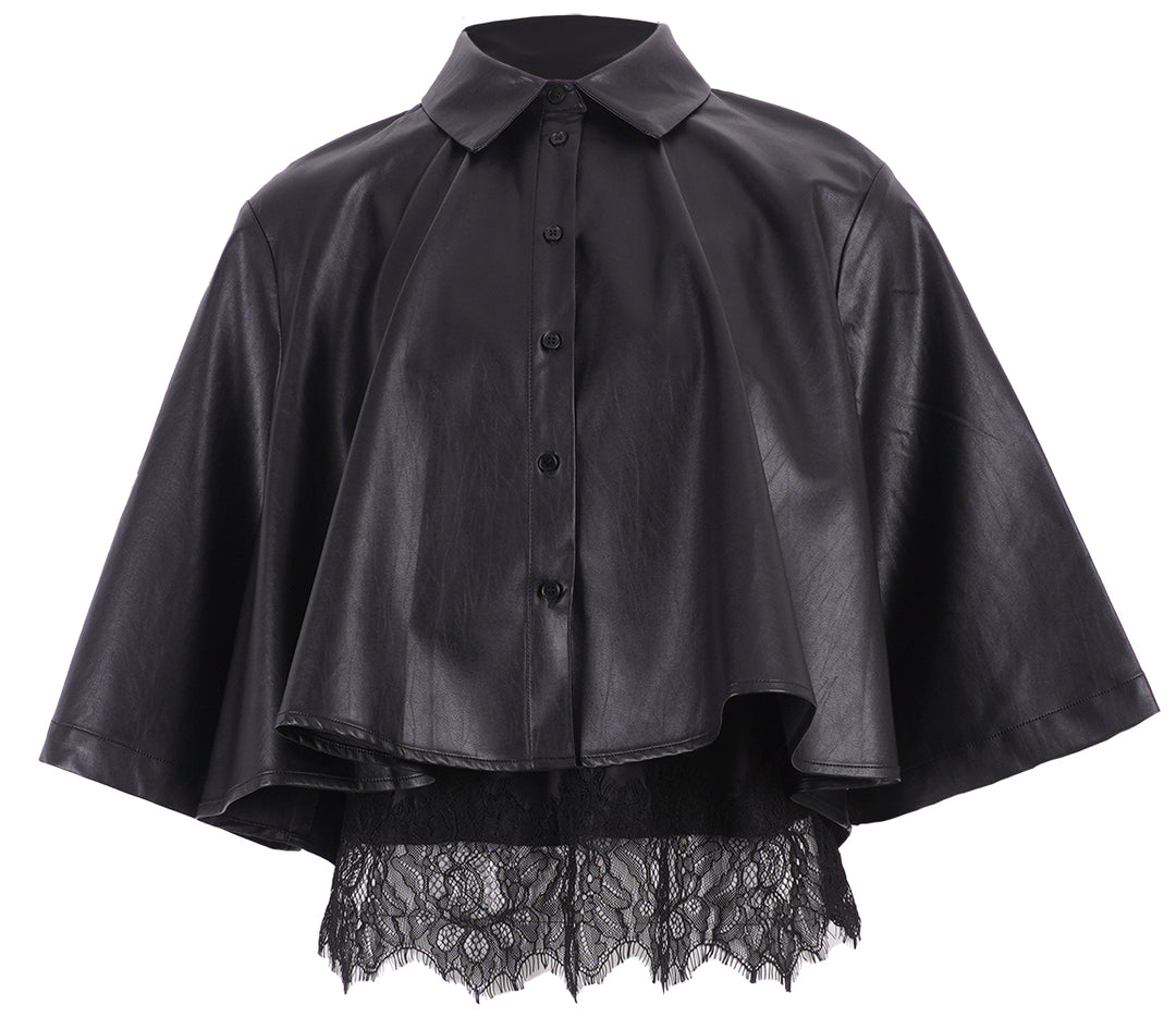 T5837 NICK FAUX LEATHER BUTTON DOWN