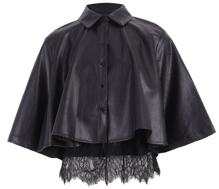 T5837 NICK FAUX LEATHER BUTTON DOWN