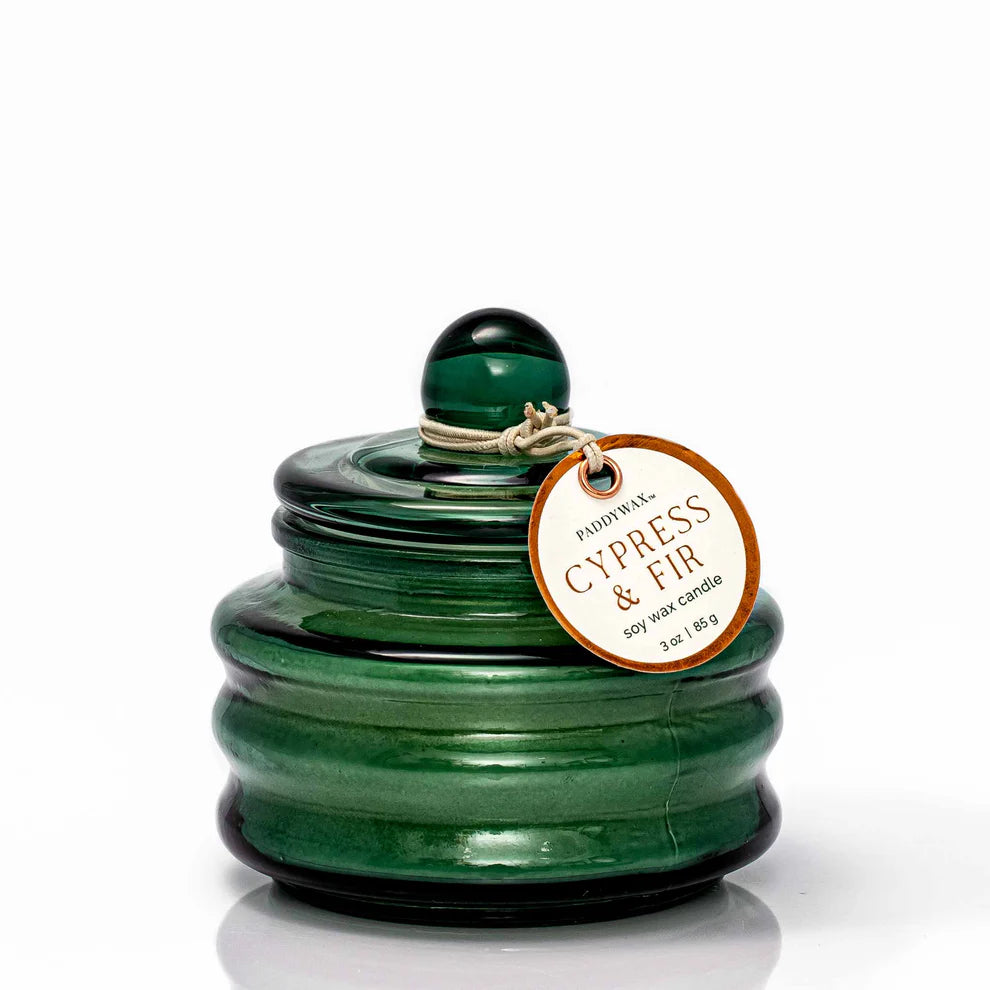 Cypress & Fir Glass Candle With Lid