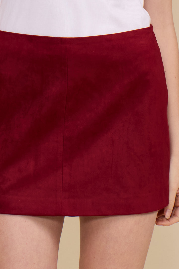 SK5587 LIAN MINI FAUX SUEDE SKIRT