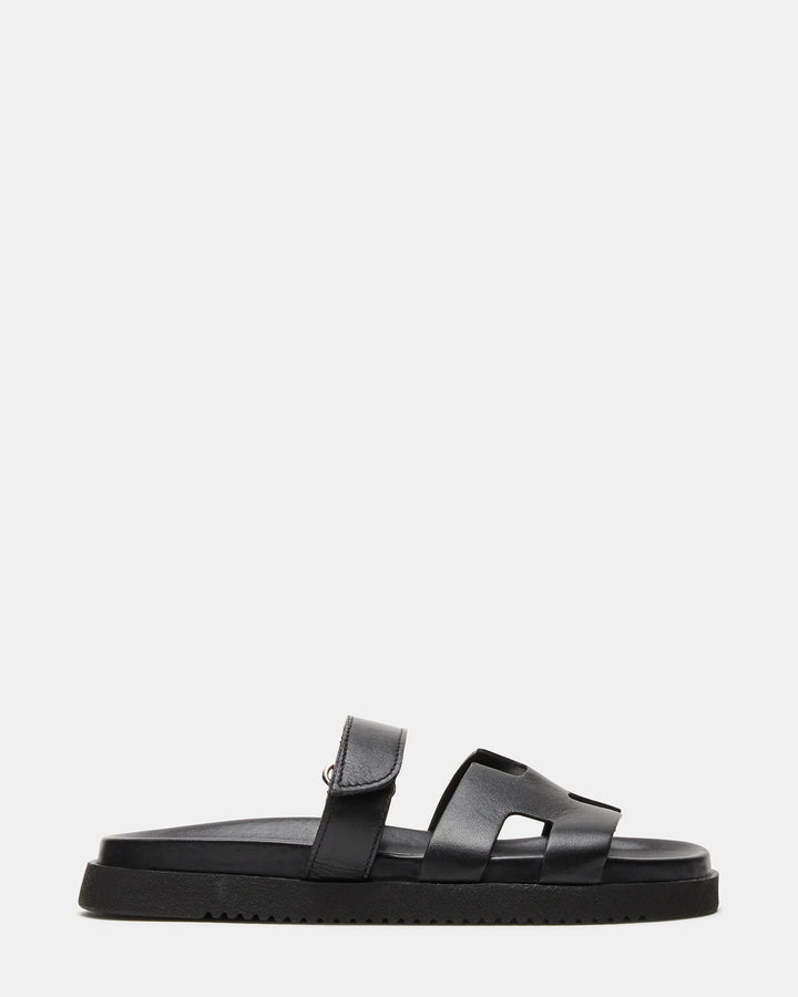 Mayven Black Leather Slides