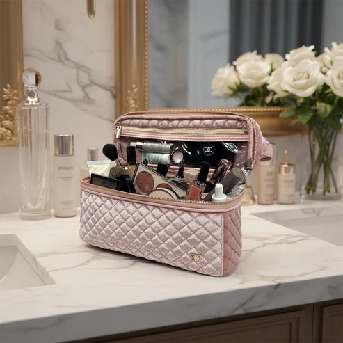 PURSEN Stylist Bag - Blush Velvet Quilted